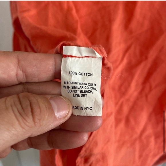 Nili Lotan coral pink button down top size large. - Picture 6 of 8